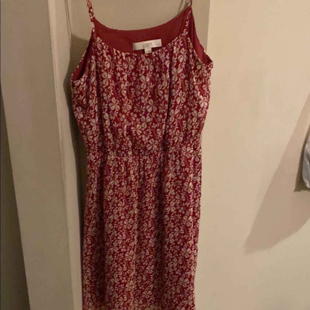 LOFT Red Floral Women's Dress